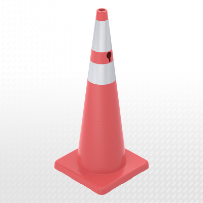 ZT902804KR - 90 cm PVC TRAFFIC CONE - DOUBLE REFLECTIVE