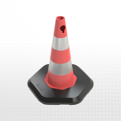 ZT502808A6R2 - 50 cm PVC TRAFFIC CONE - DOUBLE REFLECTIVE