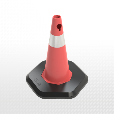 ZT502808A6R1 - 50 cm PVC TRAFFIC CONE - SINGLE REFLECTIVE