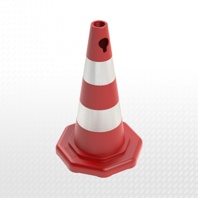 ZT501508R2 - 50 cm PPC TRAFFIC CONE - (Double reflective)