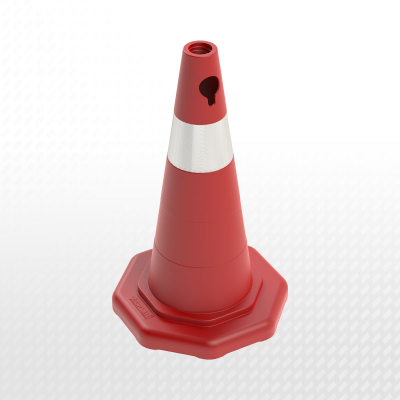 ZT501508R1 - 50 cm PPC TRAFFIC CONE - (Single reflective)