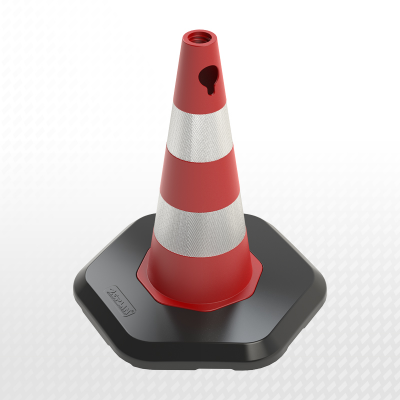 ZT501508A6R2 - 50cm PPC BODY - PVC BASE TRAFFIC CONE (Double reflective)