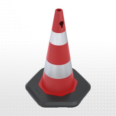 ZT701508A6R2 - 70cm PPC BODY - PVC BASE TRAFFIC CONE (Double reflective)