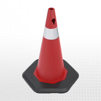 ZT701508A6R1 - 70cm PPC BODY - PVC BASE TRAFFIC CONE (Single reflective)