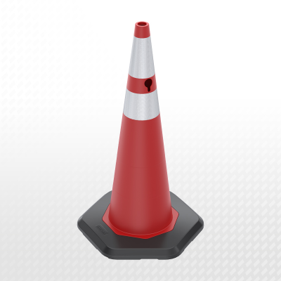 ZT901508A6KR - 90cm PPC BODY - PVC BASE TRAFFIC CONE (Double reflective)